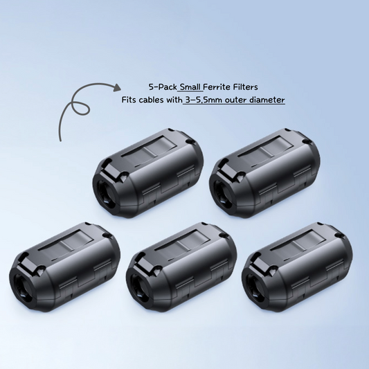 Snap-Back Ferrite Core for Cable Management  2 Sizes for Clean Desk Setups
