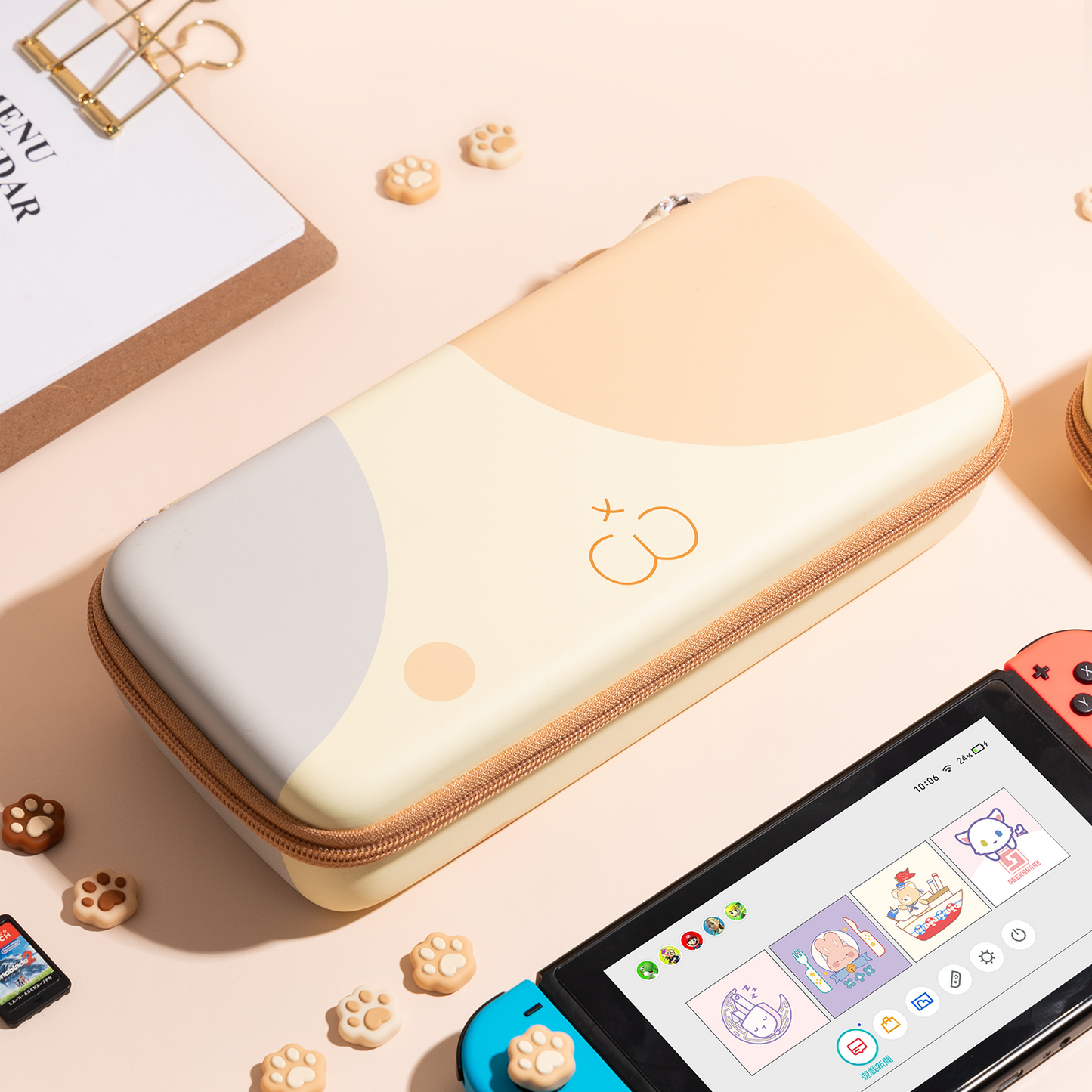 Nintendo Switch Carrying Case  Hard Shell Cat Design for Switch & OLED