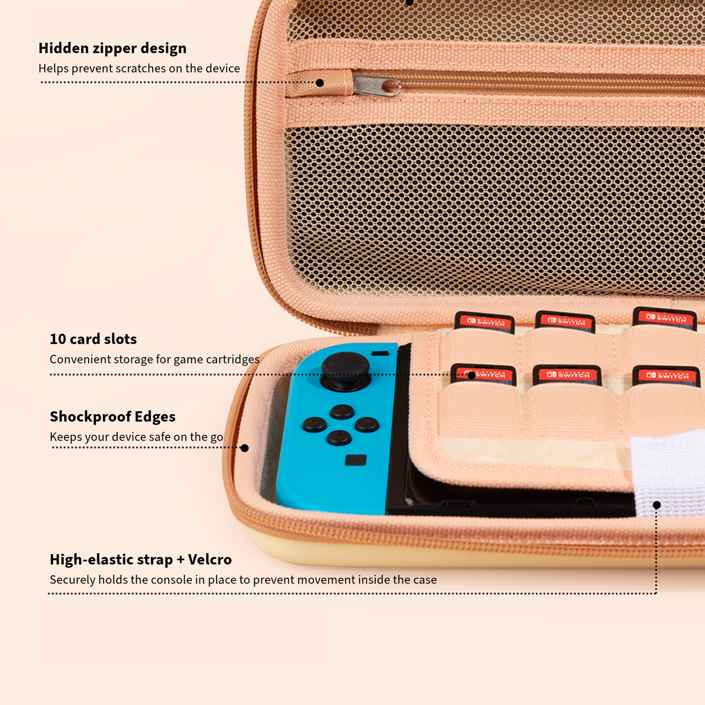 Nintendo Switch Carrying Case  Hard Shell Cat Design for Switch & OLED