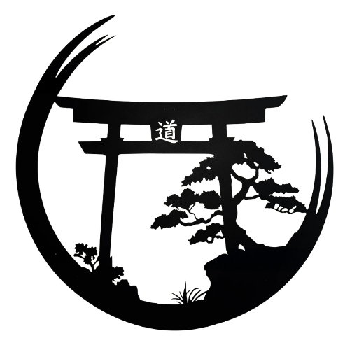 Torii Moon Metal Wall Art  Wrought-Iron Japanese Gate Silhouette, Powder-Coated Black Wall Decor for Living Room & Bedroom