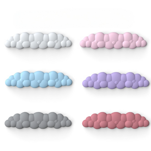 Cloud Keyboard Wrist Rest Set - Soft PU Leather Ergonomic Hand Support Pad with Mouse Pad - Cute Office Desk Accessories