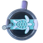 Turtle Tumbler Tag  Cute Silicone Lid Accent for 40 oz / 30 oz / 20 oz Cups, Fits 2nd Gen Straw Lids