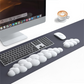 Cloud Keyboard Wrist Rest Set - Soft PU Leather Ergonomic Hand Support Pad with Mouse Pad - Cute Office Desk Accessories