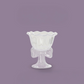 Vintage Bow Dessert Cup - Glass Pedestal Ice Cream Bowl - Elegant Ceramic Sundae Cup with Ribbon Stand