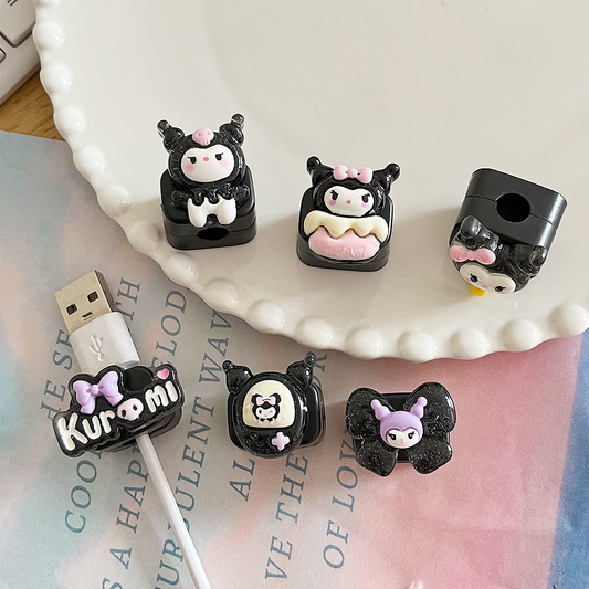 Cute Magnetic Cable Holder Set  6 Pcs Character Cord Clips for Desk Cable Management