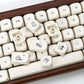 Milky cat PBT keycap set cute pastel animal for mechanical keyboard