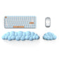 Cloud Keyboard Wrist Rest Set - Soft PU Leather Ergonomic Hand Support Pad with Mouse Pad - Cute Office Desk Accessories