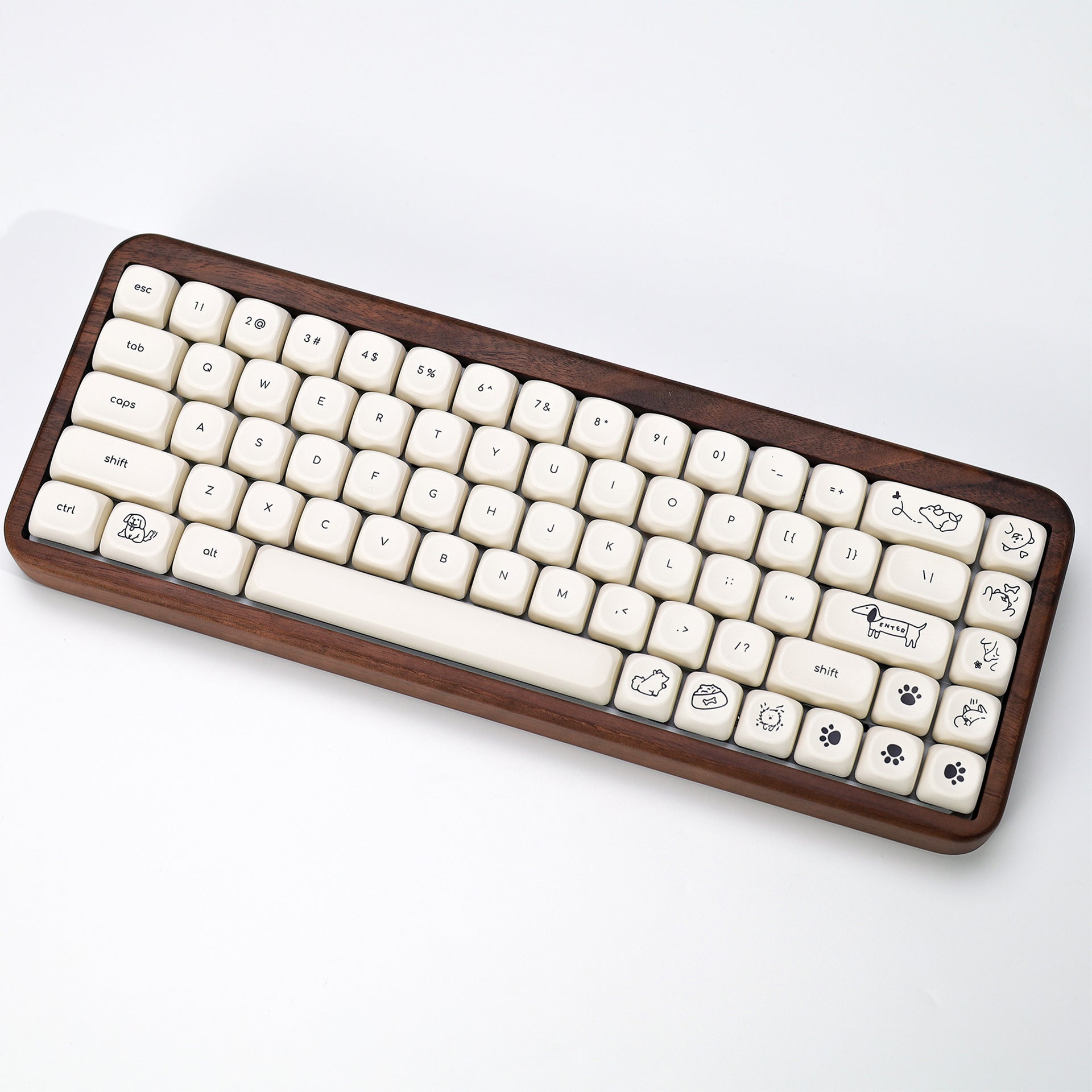 Milky puppy PBT keycap set cute pastel animal for mechanical keyboard