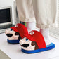 Super Mario Mario Cotton Slippers Men's Fall/Winter 2025 New Bag Heel Pile Thickened Warm Home Cotton Shoes