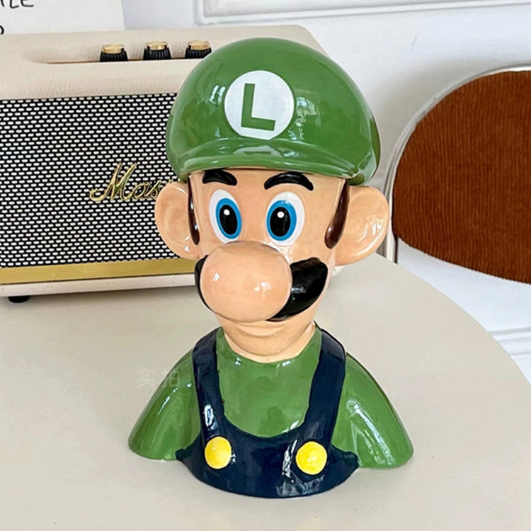 Kawaii Mario Ceramic Storage Jar - Cute Character Face Cookie Container with Lid - Aesthetic Gaming Decor Organizer for Desk - Nostalgic Collectible Jar for Gamer Girls