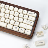 Milky cat PBT keycap set cute pastel animal for mechanical keyboard
