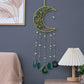 Crystal Moon Dreamcatcher Wind Chime - Kawaii Crescent Sun Catcher with Natural Stone Agate - Boho Wall Hanging for Gaming Room Bedroom - Aesthetic Window Decor for Gamer Girls