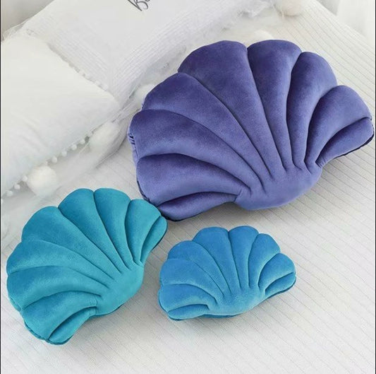 Shell Plush Pillow - Soft Fleece Seashell Cushion Toy - Colorful Ocean Throw Pillow for Bedroom Decor & Office