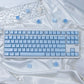 Crystal Blue MDA Keycaps - Kawaii Translucent Jelly Keycap Set for Mechanical Keyboard - Aesthetic Ice Blue Gaming Keycaps PBT Double Shot - Cute Keyboard Accessories for Gamer Girls