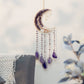 Crystal Moon Dreamcatcher Wind Chime - Kawaii Crescent Sun Catcher with Natural Stone Agate - Boho Wall Hanging for Gaming Room Bedroom - Aesthetic Window Decor for Gamer Girls