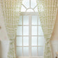 Pastoral Green Leaf Embroidered Curtains  Semi-Blackout, Mosquito-Proof Sheer Drapes for Living Room & Balcony