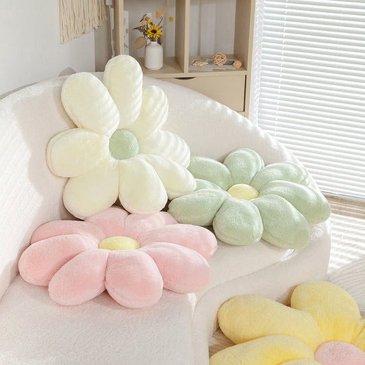 Kawaii rabbit flower shaped plush floor cushion soft seat pillow