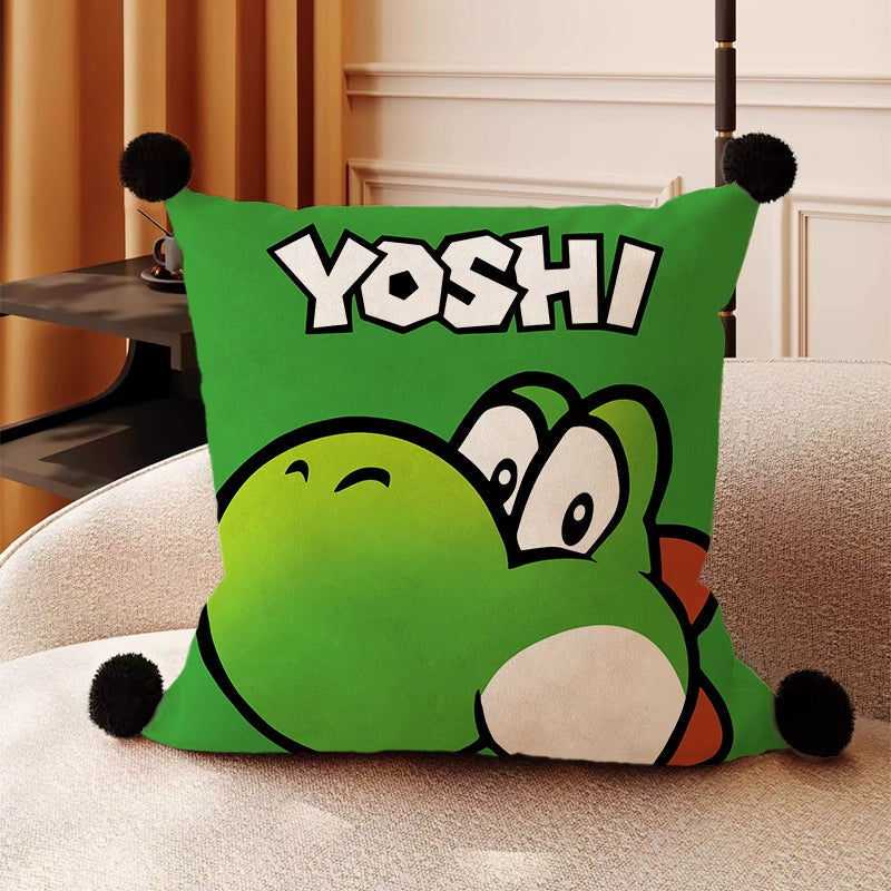 Kawaii Mario Luigi Throw Pillow Set - Cute Character Cushions for Sofa Bed Gaming Room - Aesthetic Lumbar Support Pillow for Office Chair - Decorative Gaming Pillows for Gamer Girls