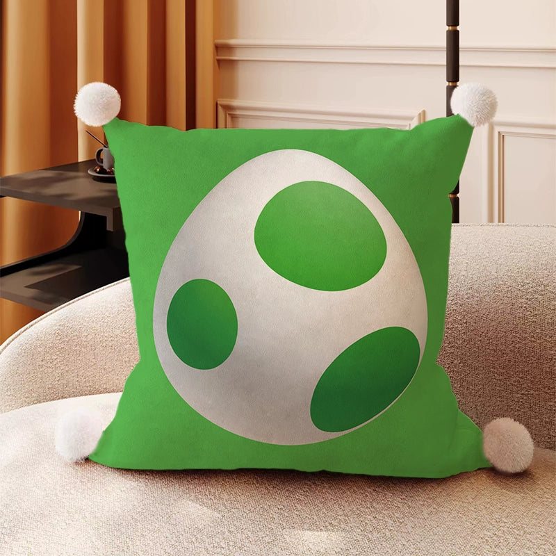 Kawaii Mario Luigi Throw Pillow Set - Cute Character Cushions for Sofa Bed Gaming Room - Aesthetic Lumbar Support Pillow for Office Chair - Decorative Gaming Pillows for Gamer Girls