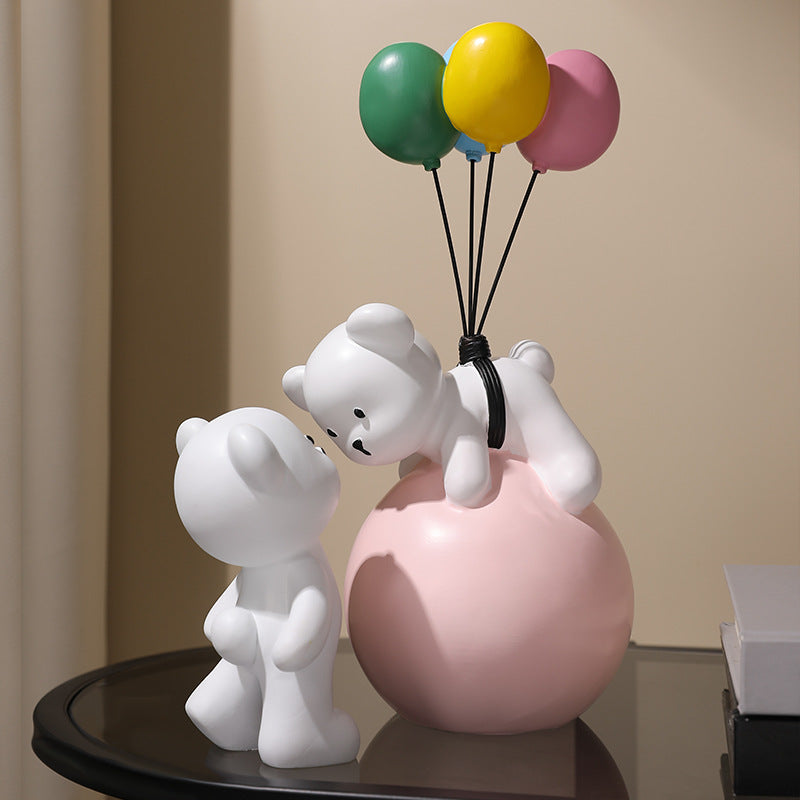 Cute balloon animal resin desk figurine decorative statue for desk setup
