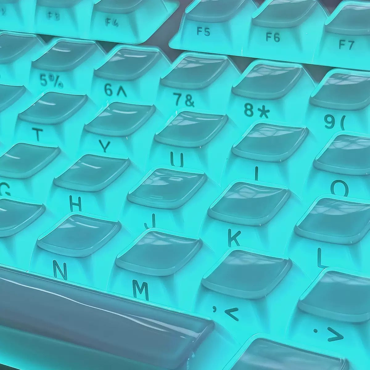 Crystal Jelly Keycaps 136 Key Set - Kawaii Transparent Side Engraved Keycap for Mechanical Keyboard - Aesthetic Ice Crystal Gaming Keycaps PBT Double Shot - Cute Keyboard Accessories for Gamer Girls