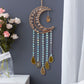 Crystal Moon Dreamcatcher Wind Chime - Kawaii Crescent Sun Catcher with Natural Stone Agate - Boho Wall Hanging for Gaming Room Bedroom - Aesthetic Window Decor for Gamer Girls