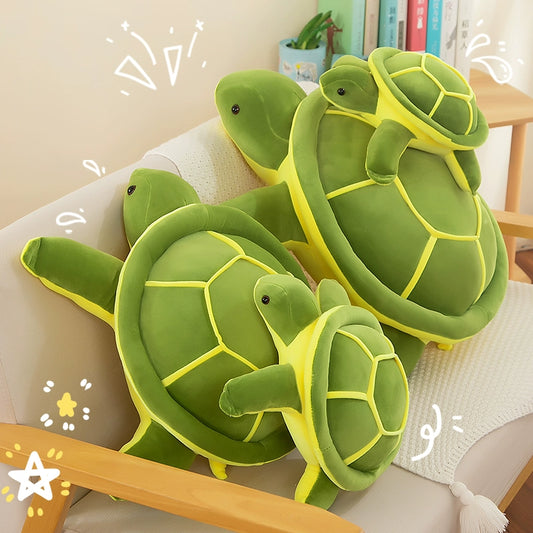 Kawaii Turtle Plush Cushion  Soft Sea Turtle Pillow for Couch, Bed and Reading Nook