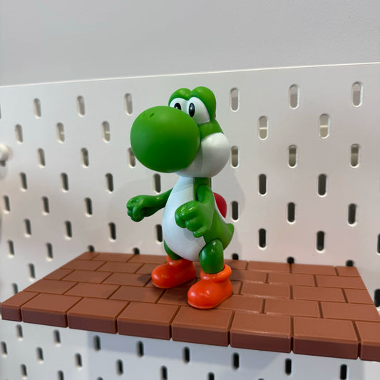 Kawaii Mario Character Figurine Set - Cute PVC Gaming Figures Collection 7 Piece - Aesthetic Desk Decor Display Statue - Nostalgic Collectible Toys for Gamer Girls - Brick Shelf NOT Included