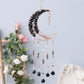 Crystal Moon Dreamcatcher Wind Chime - Kawaii Crescent Sun Catcher with Natural Stone Agate - Boho Wall Hanging for Gaming Room Bedroom - Aesthetic Window Decor for Gamer Girls