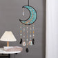 Crystal Moon Dreamcatcher Wind Chime - Kawaii Crescent Sun Catcher with Natural Stone Agate - Boho Wall Hanging for Gaming Room Bedroom - Aesthetic Window Decor for Gamer Girls