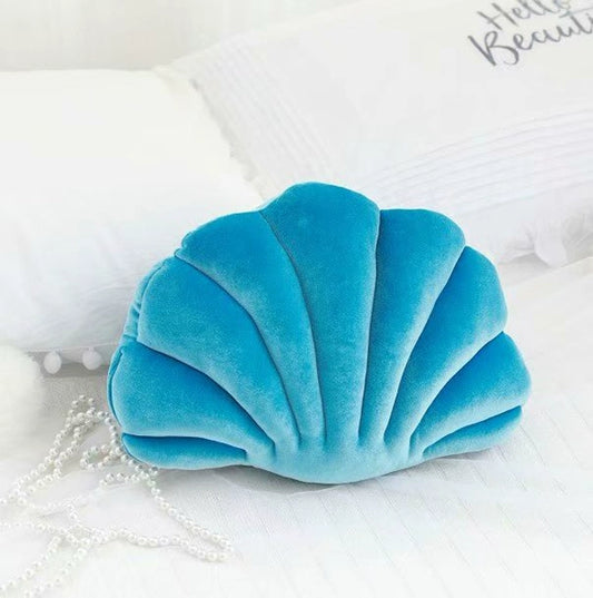 Shell Plush Pillow - Soft Fleece Seashell Cushion Toy - Colorful Ocean Throw Pillow for Bedroom Decor & Office
