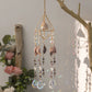 Crystal Moon Dreamcatcher Wind Chime - Kawaii Crescent Sun Catcher with Natural Stone Agate - Boho Wall Hanging for Gaming Room Bedroom - Aesthetic Window Decor for Gamer Girls