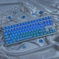 Crystal Blue MDA Keycaps - Kawaii Translucent Jelly Keycap Set for Mechanical Keyboard - Aesthetic Ice Blue Gaming Keycaps PBT Double Shot - Cute Keyboard Accessories for Gamer Girls