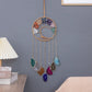 Crystal Moon Dreamcatcher Wind Chime - Kawaii Crescent Sun Catcher with Natural Stone Agate - Boho Wall Hanging for Gaming Room Bedroom - Aesthetic Window Decor for Gamer Girls