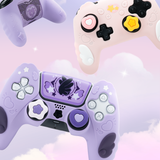 Kawaii Star Wings Silicone Controller Cover for PS5 Xbox Switch Pro - Cute Pastel Gaming Accessories with Thumb Grips & Stickers