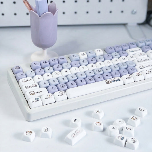 Cloud Meow Meow MOA profile PBT keycap set for mechanical keyboard