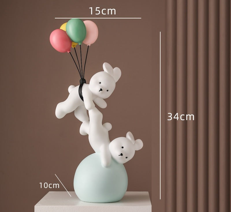 Cute balloon animal resin desk figurine decorative statue for desk setup