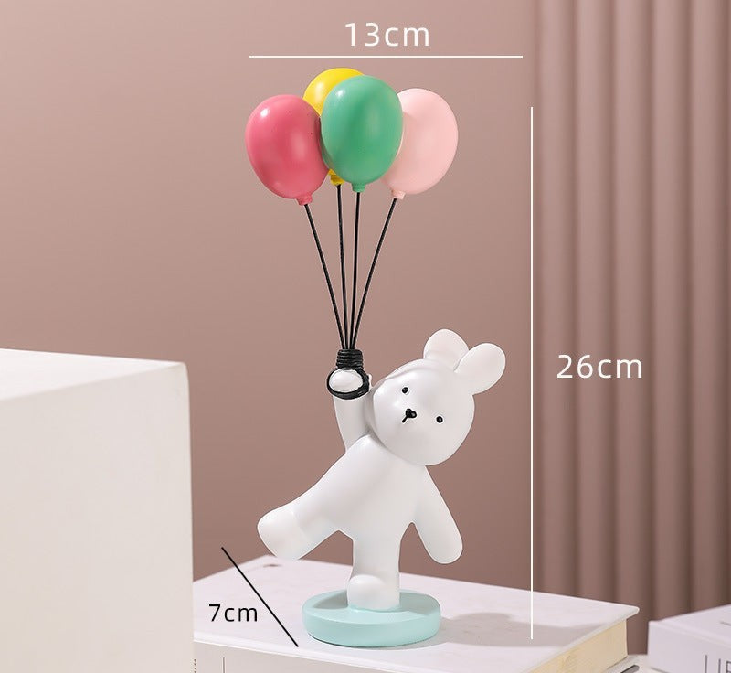 Cute balloon animal resin desk figurine decorative statue for desk setup