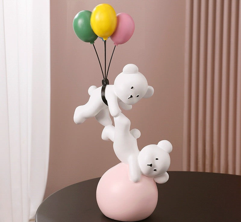 Cute balloon animal resin desk figurine decorative statue for desk setup