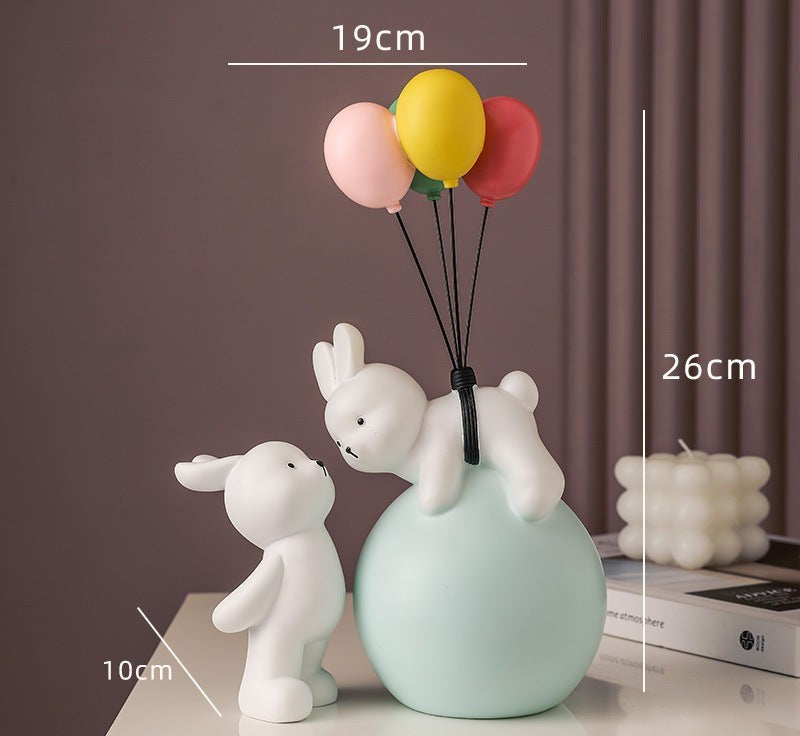 Cute balloon animal resin desk figurine decorative statue for desk setup